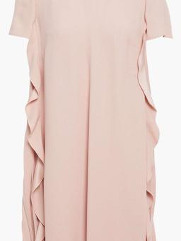 Ruffled satin-crepe mini dress