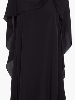 Cape-effect knotted crepe de chine mini dress