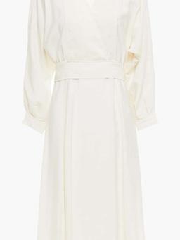 Cauka belted broadcloth dress