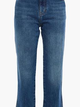 Faded high-rise straight-leg jeans