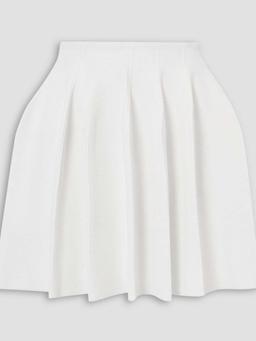 Editions pleated piqué mini skirt