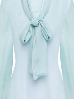 Pussy-bow silk-chiffon blouse