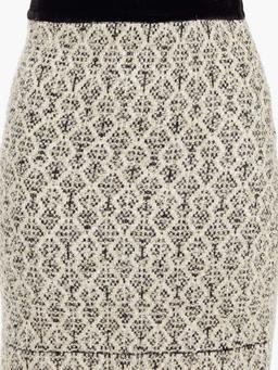 Jazz velvet-trimmed metallic jacquard mini wrap skirt