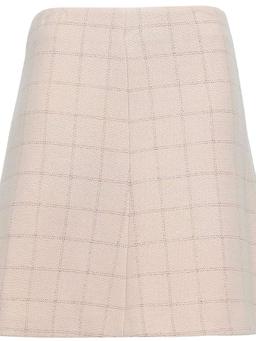 Metallic checked wool-blend twill mini skirt