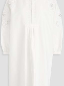 Embellished cotton-poplin mini dress