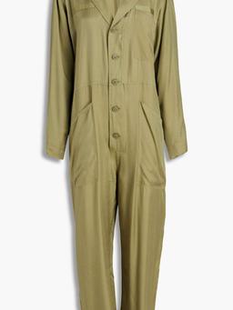 Almira pleated satin-twill jumpsuit