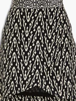 Iliade wrap-effect printed crepe de chine mini skirt