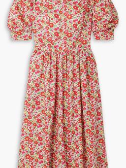 Bessie ruffled floral-print cotton midi dress