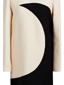 Two-tone wool and silk-blend crepe mini dress