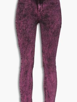 Acid-wash high-rise skinny jeans