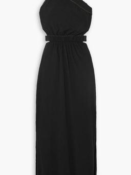 One-shoulder cutout cotton-jersey midi dress