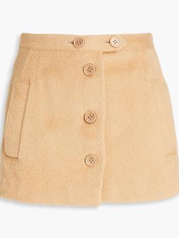 Skirt-effect brushed-felt shorts