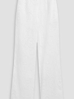 Brigid broderie anglaise cotton-blend wide-leg pants