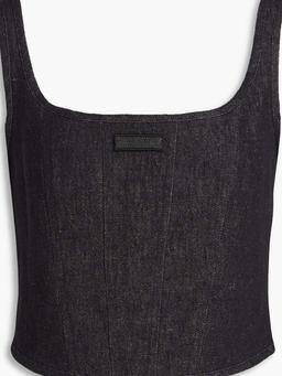 Bead-embellished denim top