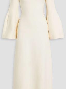 Sinead off-the-shoulder wool and silk-blend midi dress