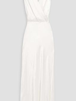 Moon Dance draped satin-crepe maxi dress