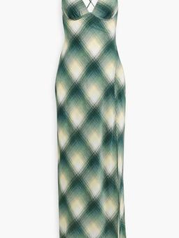 Edie checked crepe maxi dress