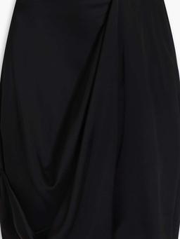 Draped satin mini skirt