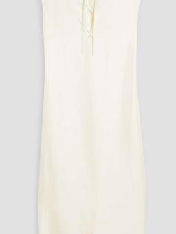 Demeter lace-up silk-twill midi dress