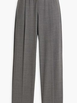 Bead-embellished wool-blend tapered pants