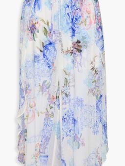 Printed silk-crepon culottes