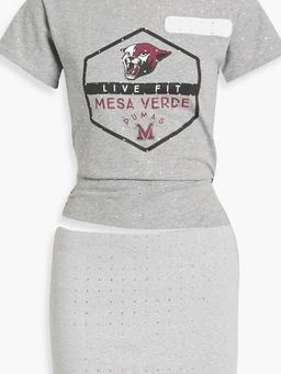 Cutout printed cotton-jersey mini dress