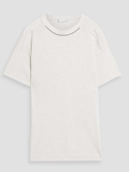 Bead-embellished cashmere and silk-blend top