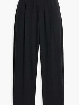 Bead-embellished wool-blend tapered pants