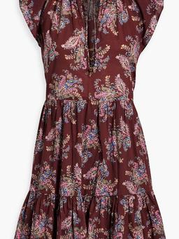 Zee tiered printed cotton-voile mini dress