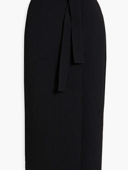 Ven belted seersucker midi skirt