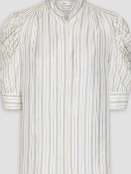 Gillian striped silk-twill blouse