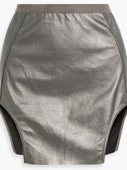 Diana leather-blend mini skirt