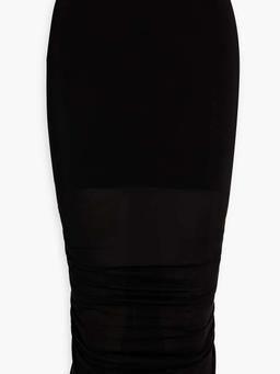 Shrimp ruched cupro-blend jersey midi pencil skirt