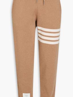 Striped cotton-blend track pants