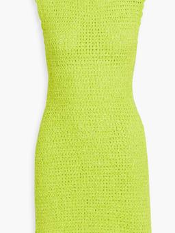 Open-back crochet mini dress