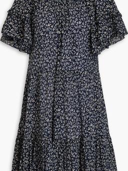 Doris ruffled floral-print cotton-crepon dress