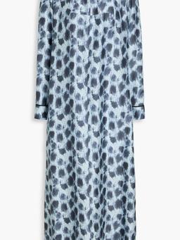 Printed silk-twill maxi dress
