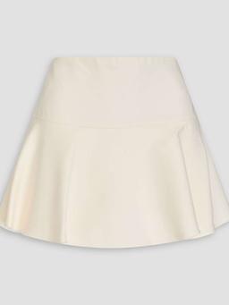 Skirt-effect wool and silk-blend crepe shorts