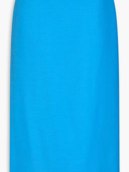 Wool and silk-blend crepe midi pencil skirt