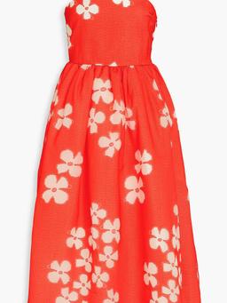 Yanina floral-jacquard midi dress