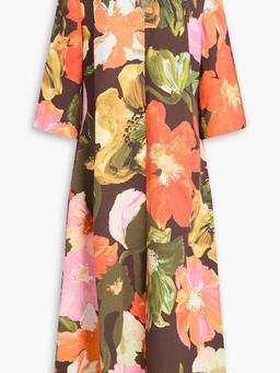 Vic floral-print seersucker midi dress