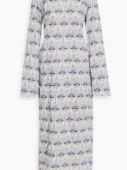 Marie Especial open-back embroidered linen maxi dress