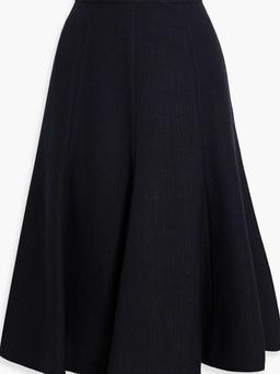 Wool and silk-blend crepe midi skirt