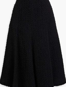 Frayed cotton-blend bouclé-tweed midi skirt