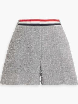 Frayed cotton-blend tweed shorts