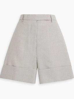 Gingham wool-blend shorts