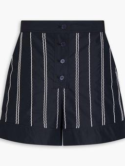 Striped cotton-blend shorts