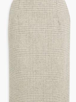 Checked wool-tweed midi skirt