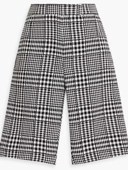 Checked cotton-tweed shorts