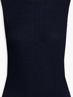 Ribbed wool-blend top